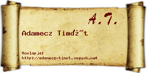 Adamecz Timót névjegykártya